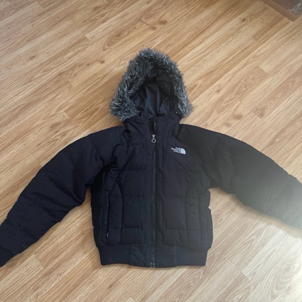The North Face Black Puffer Jacket with Faux Fur Hood